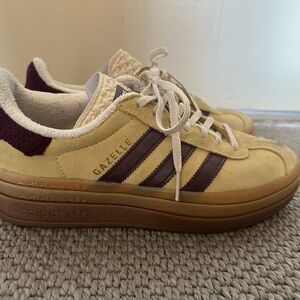 Adidas Women’s Gazelle Bold - yellow/maroon